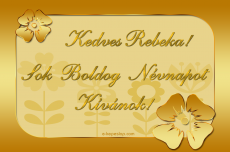 Rebeka kpeslap arany kerettel