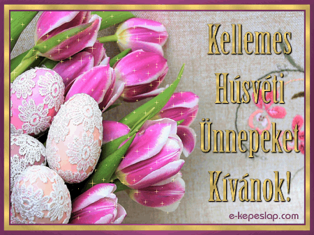 Hsvti kpeslap csipks tojsokkal s tulipnokkal.
