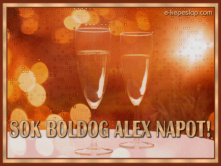 Nvre szl kpeslap, Alex nvnapra. Boldog Alex napot.