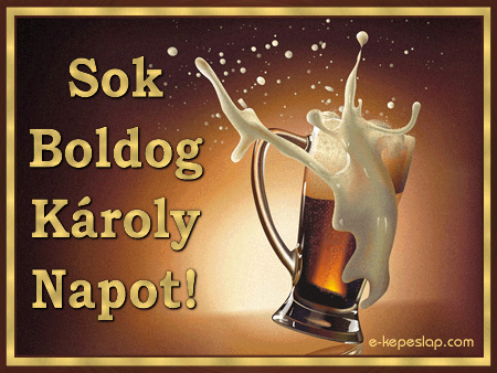 Nvre szl kpeslap, Kroly nvnapra. Sok boldog Kroly napot.