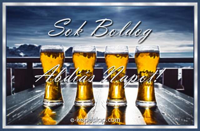 H�t�tt s�r�k n�vre sz�l� k�peslap, Abdi�s n�vnapra, k�sz�nt� felirattal f�rfi rokonoknak, haveroknak, bar�toknak.