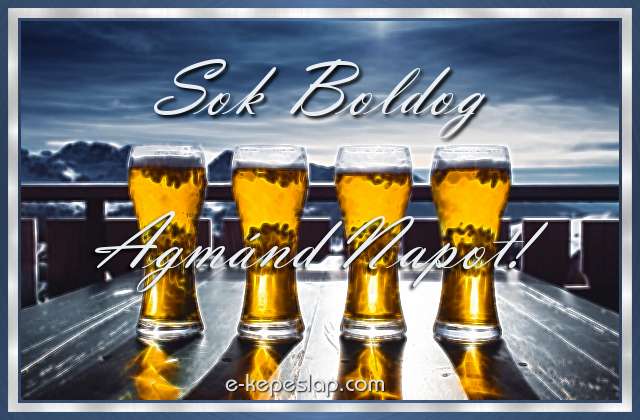 H�t�tt s�r�k n�vre sz�l� k�peslap, Agm�nd n�vnapra, k�sz�nt� felirattal f�rfi rokonoknak, haveroknak, bar�toknak.