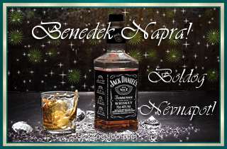 Jg dupla whiskyvel nvnapi, nvre szl kpeslap Benedek nvnapra, ksznt felirattal frfiaknak.
