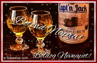 Whisky s rum nvre szl pohrksznt frfiaknak, Botond nvnapra, boldog nvnapot ksznt felirattal.