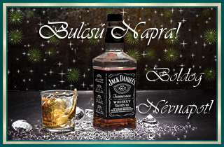 Jg dupla whiskyvel nvnapi, nvre szl kpeslap Bulcs nvnapra, ksznt felirattal frfiaknak.