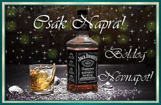 Jg dupla whiskyvel nvnapi, nvre szl kpeslap Csk nvnapra, ksznt felirattal frfiaknak.