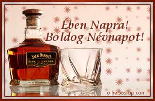 Nvnapi kpeslap ben nvnapra whiskeyvel s szemlyre szl ksznt felirattal.