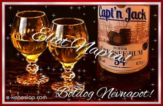 Whisky s rum nvre szl pohrksznt frfiaknak, Eliot nvnapra, boldog nvnapot ksznt felirattal.