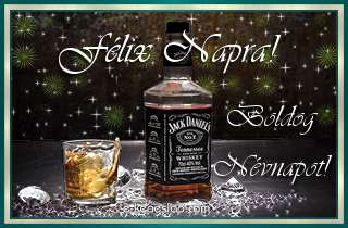 Jg dupla whiskyvel nvnapi, nvre szl kpeslap Flix nvnapra, ksznt felirattal frfiaknak.