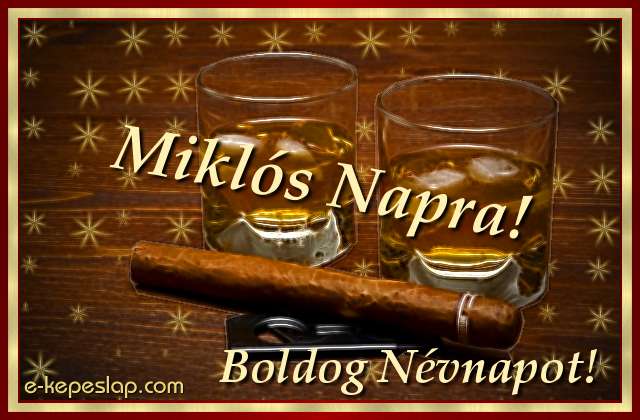 Nvre szl kpeslap Mikls napra