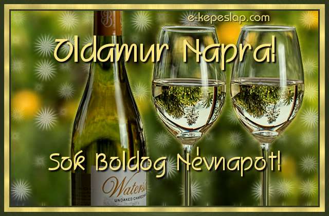 K�sz�ntsd fel Oldamur nev� f�rfi ismer�s�d, hangulatos boros n�vre sz�l� k�peslappal.