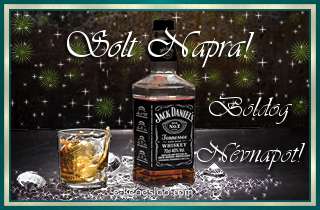 Jég dupla whiskyvel névnapi, névre szóló képeslap Solt névnapra, köszöntő felirattal férfiaknak.