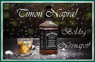Jg dupla whiskyvel nvnapi, nvre szl kpeslap Timon nvnapra, ksznt felirattal frfiaknak.