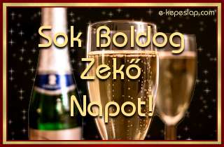 nnepi hangulat pezsgs kpeslap, nvre szl ksznt felirattal Zek nvnapra.