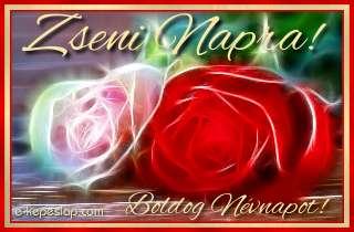 K�sz�ntsd fel Zseni nev� h�lgy ismer�s�d, r�zs�s n�vre sz�l� k�peslappal.